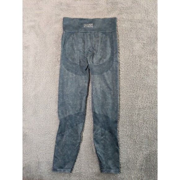 PINK Victoria’s Secret Acid Wash Seamless Medium Leggings Blue Gray Athleisure - Picture 7 of 9